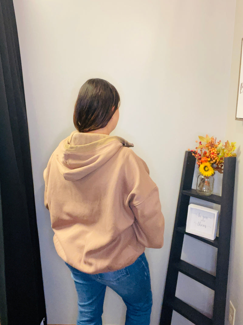 Mocha Half Zip Hoodie