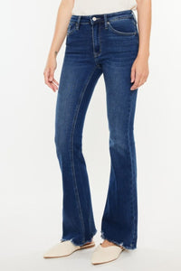 Kancan Raw Hem Flare Jeans