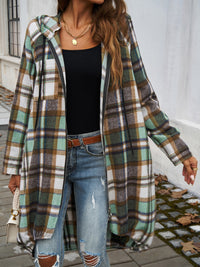 Devine Plaid Zip Up Hooded Jacket