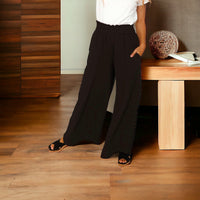 Eli Linen Black Pants