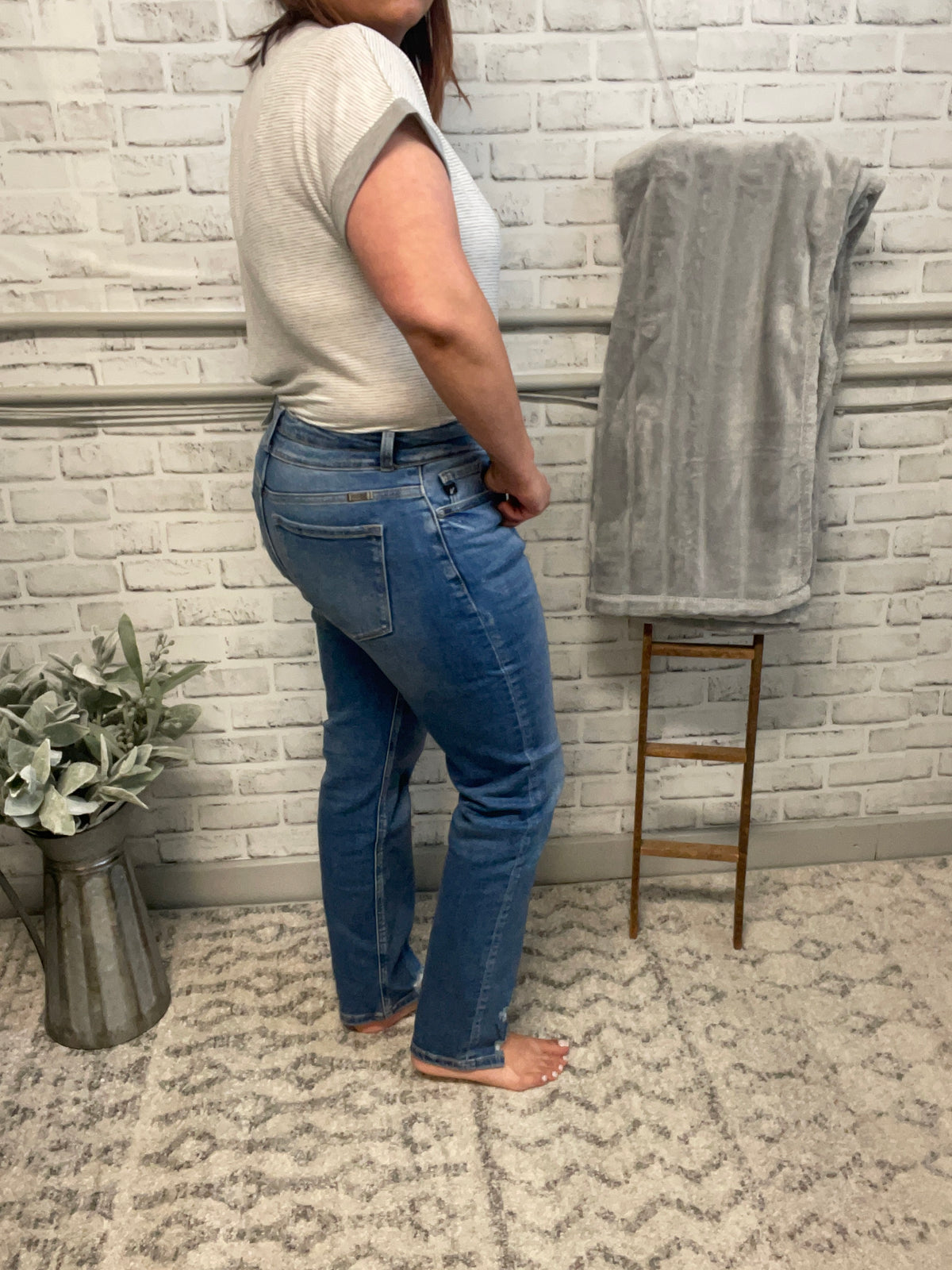 Kristina Kancan High Rise Straight Leg Jean