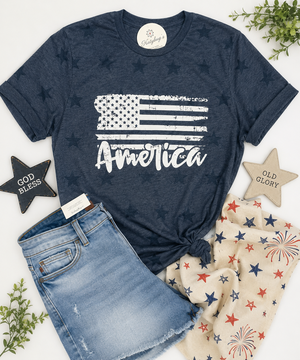 Navy Star Flag Tee