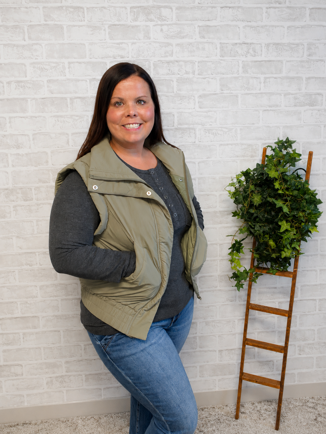 Olive Quilted Vest