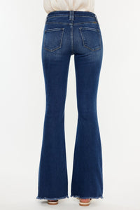 Kancan Raw Hem Flare Jeans