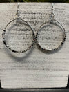 Silver Beaded Hoop Earrings