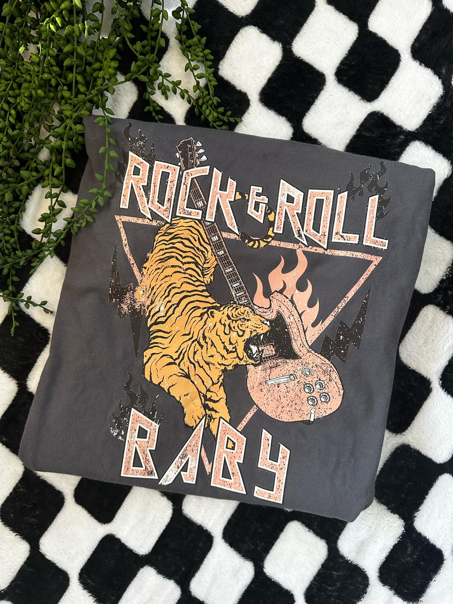 Rock & Roll Baby Graphic Tee - Women's Vintage Concert T-Shirt