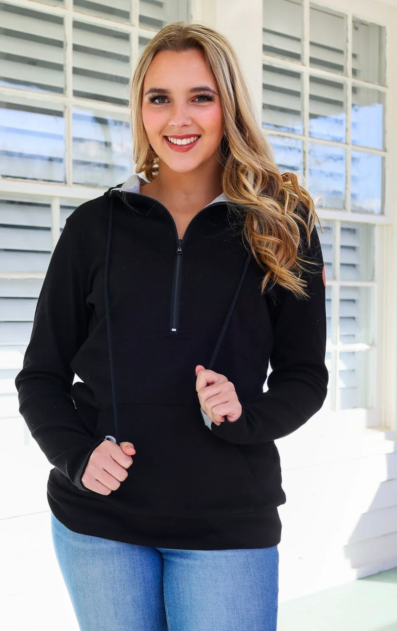 Black Classic Halfzip Hoodie