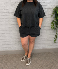 Black Vintage Two Piece Lounge Set