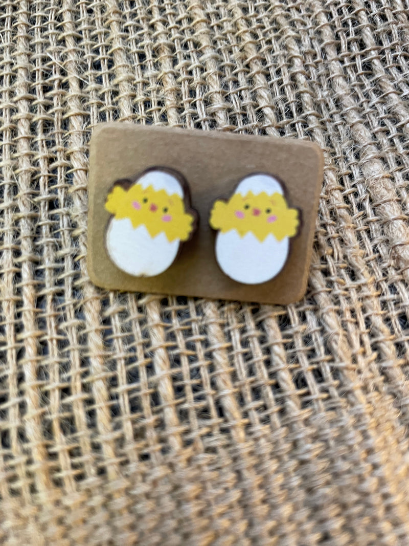 Easter Wooden Earrings