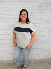 Gray and Navy Top