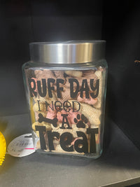 Ruff Day Dog Treat Jar