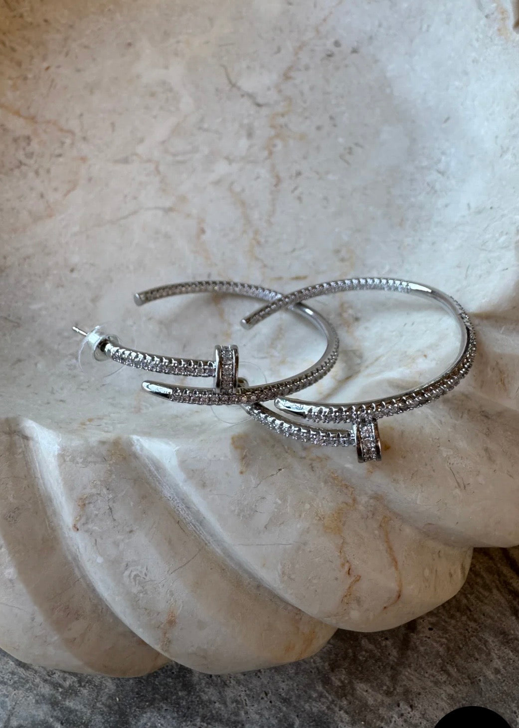Diamond Nail Head Earrings