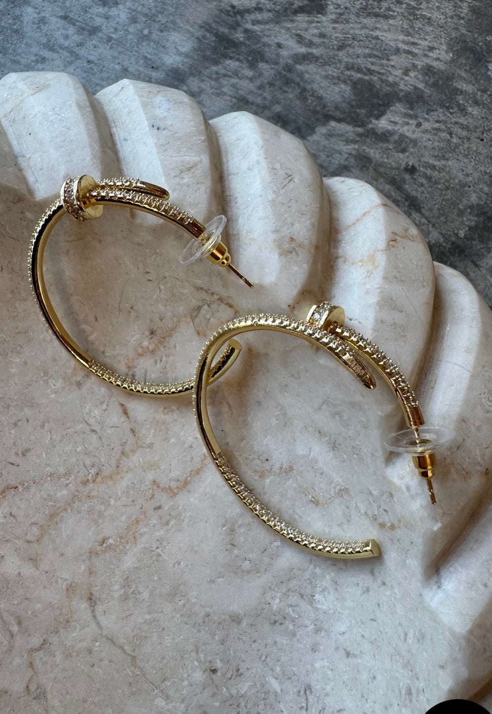 Diamond Nail Head Earrings