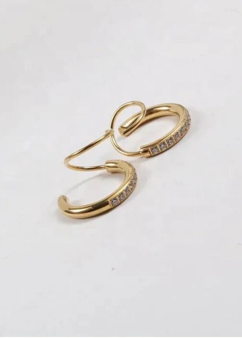 Double Hoop Diamond Earrings