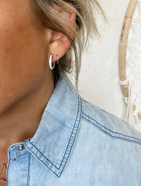 Double Hoop Diamond Earrings