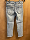 Girls Light Wash Distressed Frayed Skinny Jean