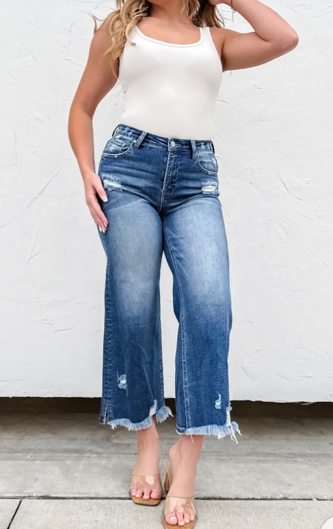 Cropped Wide Leg Jean