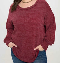 Wendy Wine Long Sleeve Top