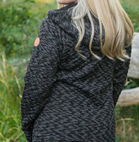 Quilted Black Hoodie