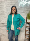 Turquoise Open Front Cardigan