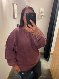 The Georgia Corded Sweatshirt-Plum