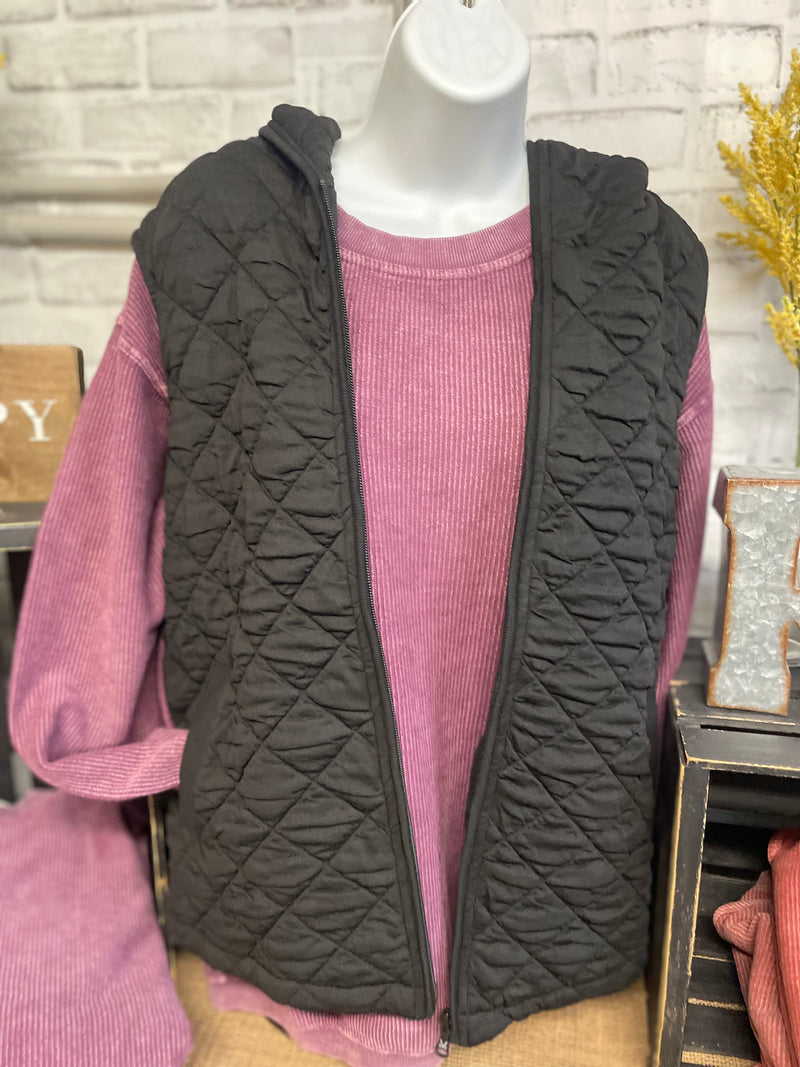 The Georgia Corded Sweatshirt-Plum