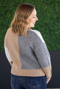 Picture Perfect Colorblock Cardigan - Women's Button-Up Sweater