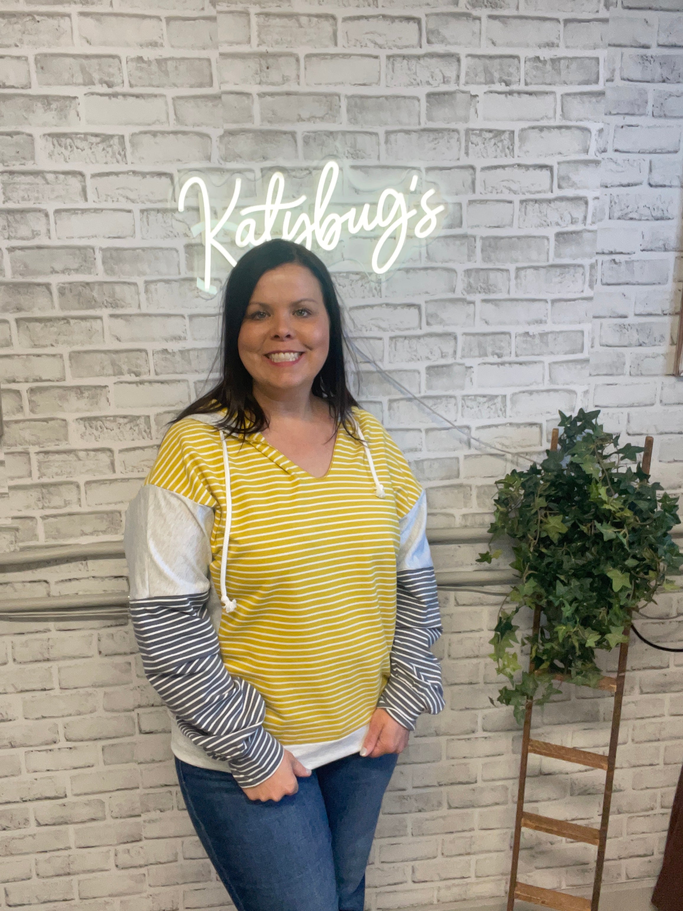 Gray & Yellow Hoodie