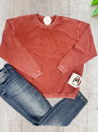 The Georgia Corded Sweatshirt-Fired Brick