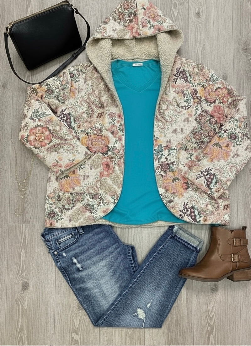 Paisley Blossom Hoodie Jacket
