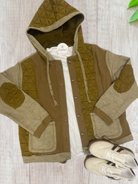 Olive Quilted Hooded Shacket
