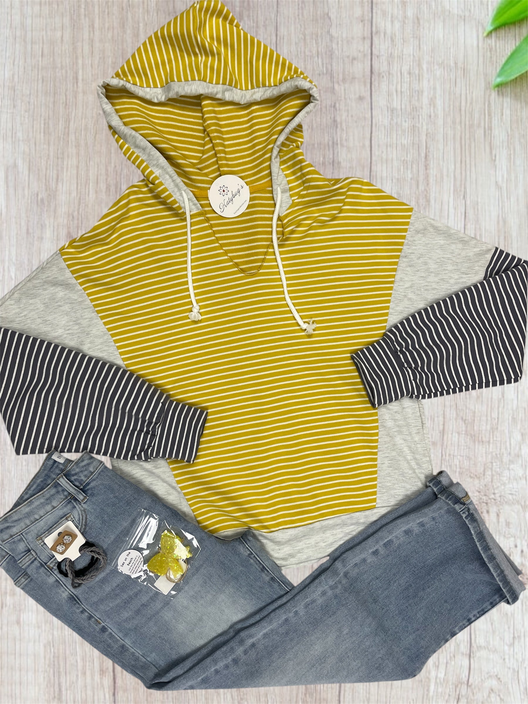 Gray & Yellow Hoodie