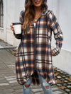 Devine Plaid Zip Up Hooded Jacket