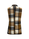 Plaid Open Front Collared Neck Vest