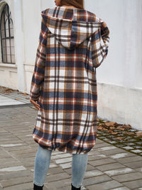 Devine Plaid Zip Up Hooded Jacket