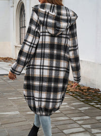 Devine Plaid Zip Up Hooded Jacket