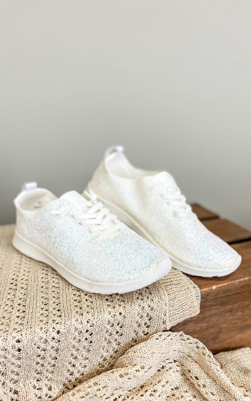 Glitter Sneakers in White