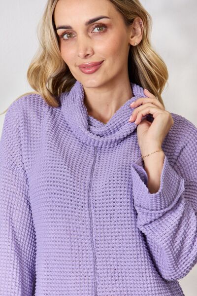 Lisa Lavender Waffle Knit Top